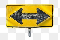 Png two direction arrow  sticker, transparent background