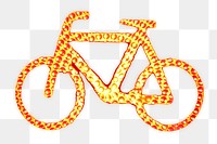 Png neon bike sign sticker, transparent background