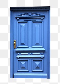 Blue door png sticker, transparent background