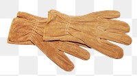 Brown gloves png sticker, transparent background