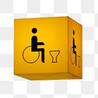 Wheelchair toilet sign png sticker, transparent background