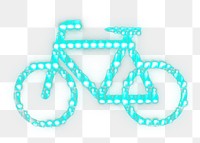 Neon bike sign  png sticker, transparent background