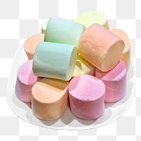 Colorful marshmallows png sticker, transparent background