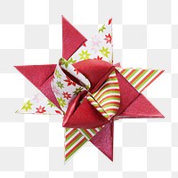 Star origami png sticker, transparent background