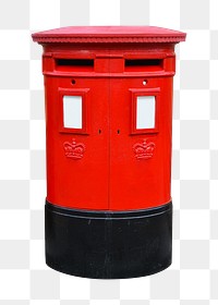 Red mailbox png sticker, transparent background