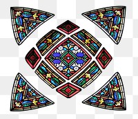 Stained glass png church  sticker, transparent background