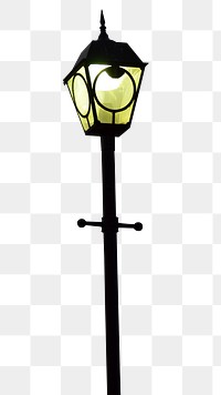 Lamppost png street light sticker, transparent background