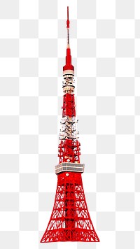 Tokyo tower landmark png sticker, transparent background