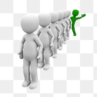 Waving person in queue png sticker, transparent background