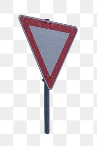 Triangular road sign png sticker, transparent background