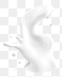 Milk splash png sticker, transparent background