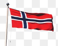 Norwegian flag png sticker, transparent background