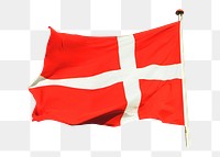 Danish flag png country sticker, transparent background