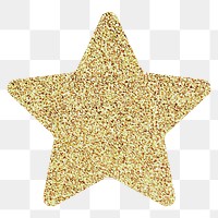 Gold sparkly star png sticker, transparent background