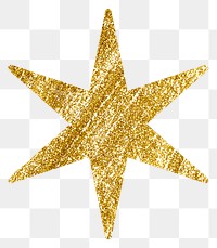 Gold sparkly star png sticker, transparent background