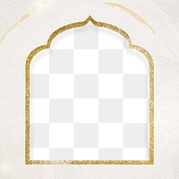 Gold Ramadan png frame, transparent background