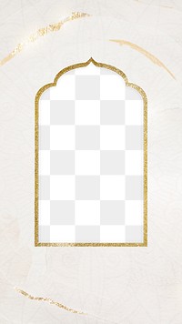 Gold Ramadan png frame, transparent background