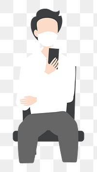 Man on video call  png sticker, transparent background