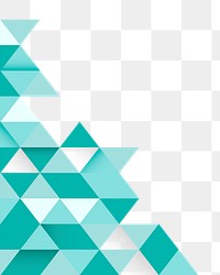 PNG green geometric patterned border sticker, transparent background