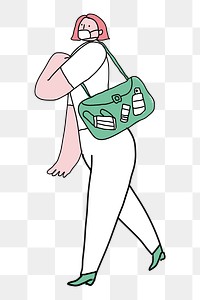 Hygienic woman png doodle sticker, transparent background