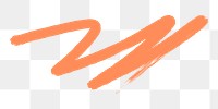 Orange brush stroke png sticker, transparent background