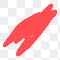 Red brush stroke png sticker, transparent background