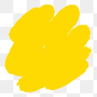 Yellow brush stroke png sticker, transparent background