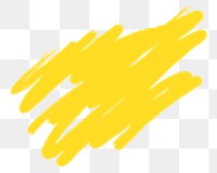 Yellow brush stroke png sticker, transparent background