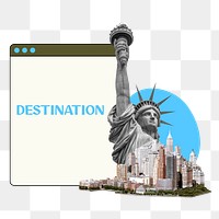 Destination png word sticker typography, transparent background