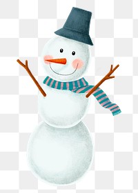 Cute snowman png sticker, Christmas celebration, transparent background