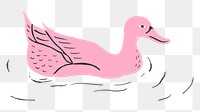 Pink duck png illustration sticker, animal on transparent background