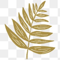 Aesthetic leaf png illustration sticker, transparent background