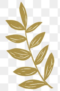 Aesthetic leaf png illustration sticker, transparent background