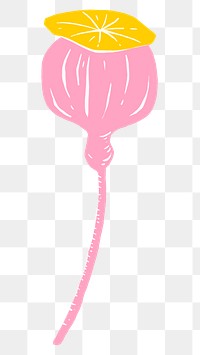 Pink flower bud png sticker, transparent background