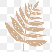 Beige leaf png illustration sticker, transparent background