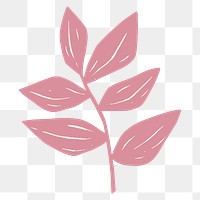 Pink leaf png illustration sticker, transparent background