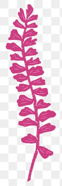 Pink long leaf png illustration sticker, transparent background