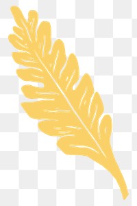 Yellow leaf png illustration sticker, transparent background