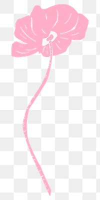 Pink flower png aesthetic sticker, transparent background