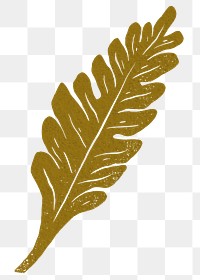 Gold leaf png illustration sticker, transparent background