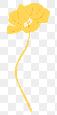 Yellow flower png sticker, transparent background