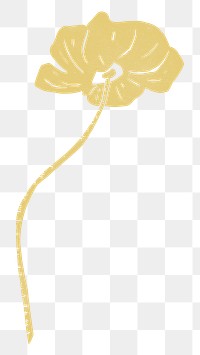 Gold flower png sticker, transparent background