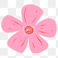 Pink flower png sticker, transparent background