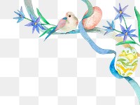PNG Easter celebration, watercolor border, transparent background