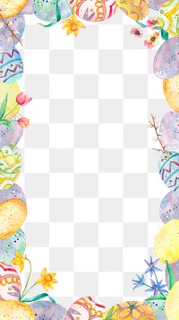 Easter eggs png frame, transparent background