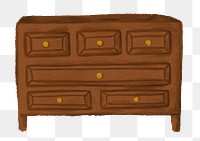 Wooden cupboard png sticker, transparent background