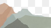 Green mountain png border, transparent background