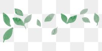 Green leaf png border, nature sticker, transparent background