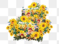 Van Gogh's sunflower png sticker, transparent background. Remixed by rawpixel.