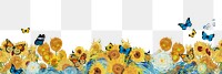 Vintage sunflowers png border sticker, transparent background. Remixed by rawpixel.